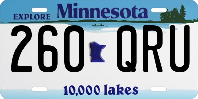 MN license plate 260QRU