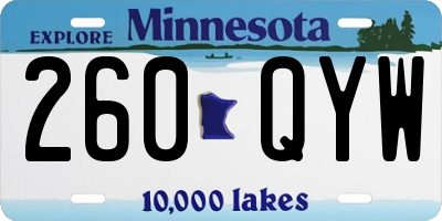 MN license plate 260QYW