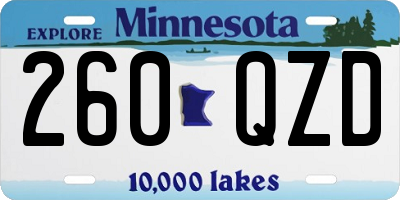 MN license plate 260QZD