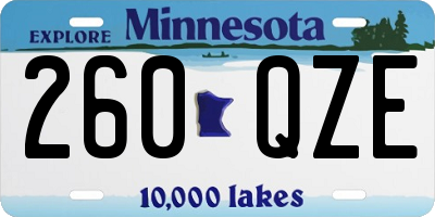 MN license plate 260QZE