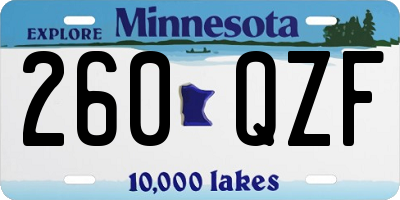 MN license plate 260QZF
