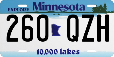MN license plate 260QZH