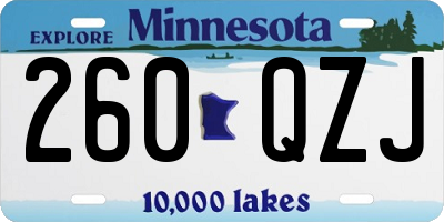 MN license plate 260QZJ