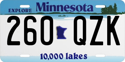 MN license plate 260QZK
