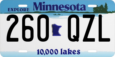 MN license plate 260QZL
