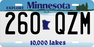 MN license plate 260QZM