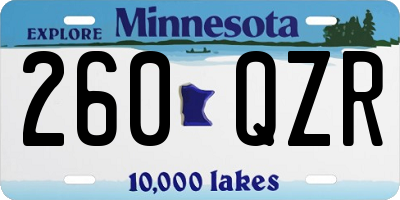 MN license plate 260QZR