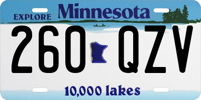 MN license plate 260QZV