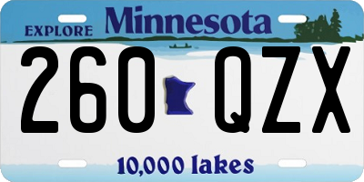 MN license plate 260QZX