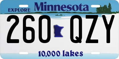 MN license plate 260QZY
