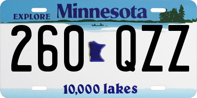 MN license plate 260QZZ