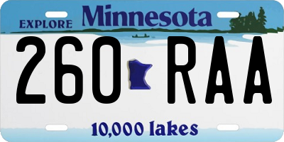 MN license plate 260RAA
