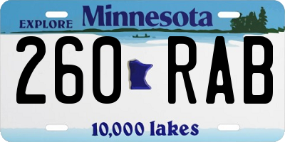 MN license plate 260RAB