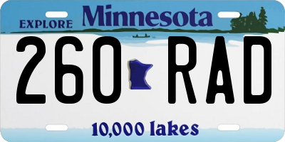 MN license plate 260RAD