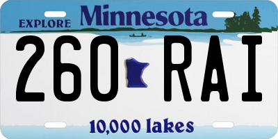MN license plate 260RAI
