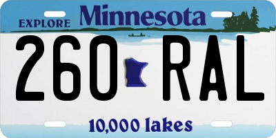 MN license plate 260RAL