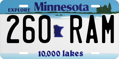 MN license plate 260RAM