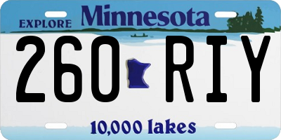MN license plate 260RIY
