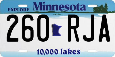 MN license plate 260RJA
