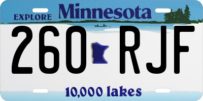 MN license plate 260RJF