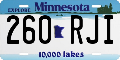 MN license plate 260RJI