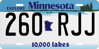MN license plate 260RJJ