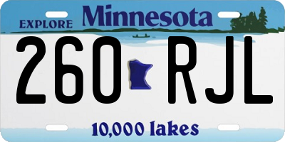 MN license plate 260RJL