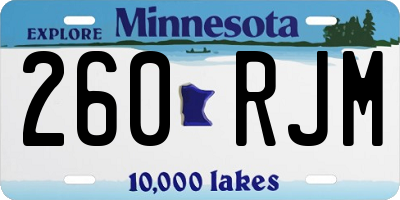 MN license plate 260RJM