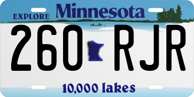 MN license plate 260RJR