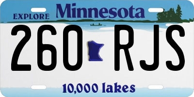 MN license plate 260RJS
