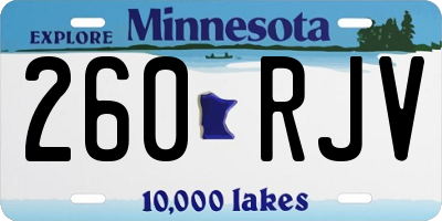 MN license plate 260RJV