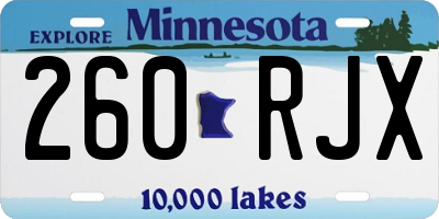 MN license plate 260RJX