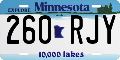 MN license plate 260RJY