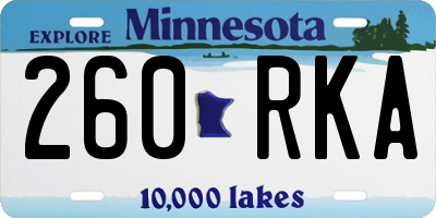 MN license plate 260RKA
