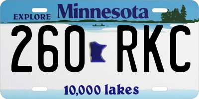 MN license plate 260RKC