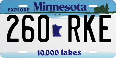 MN license plate 260RKE