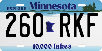 MN license plate 260RKF