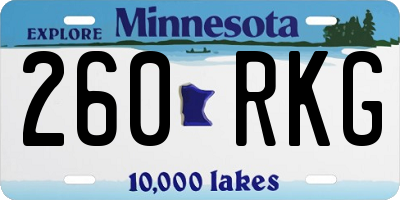 MN license plate 260RKG