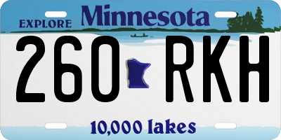 MN license plate 260RKH