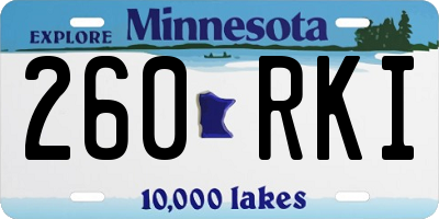 MN license plate 260RKI