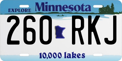 MN license plate 260RKJ