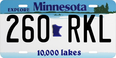 MN license plate 260RKL