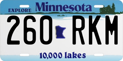 MN license plate 260RKM