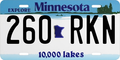 MN license plate 260RKN