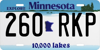 MN license plate 260RKP