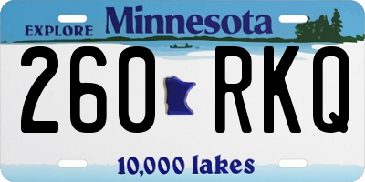 MN license plate 260RKQ