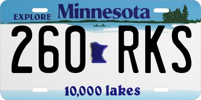MN license plate 260RKS