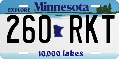 MN license plate 260RKT