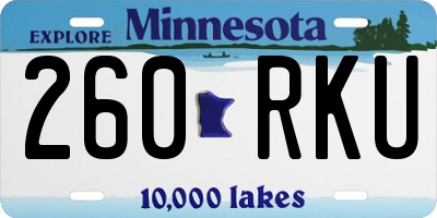 MN license plate 260RKU