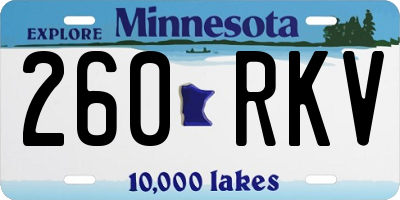 MN license plate 260RKV